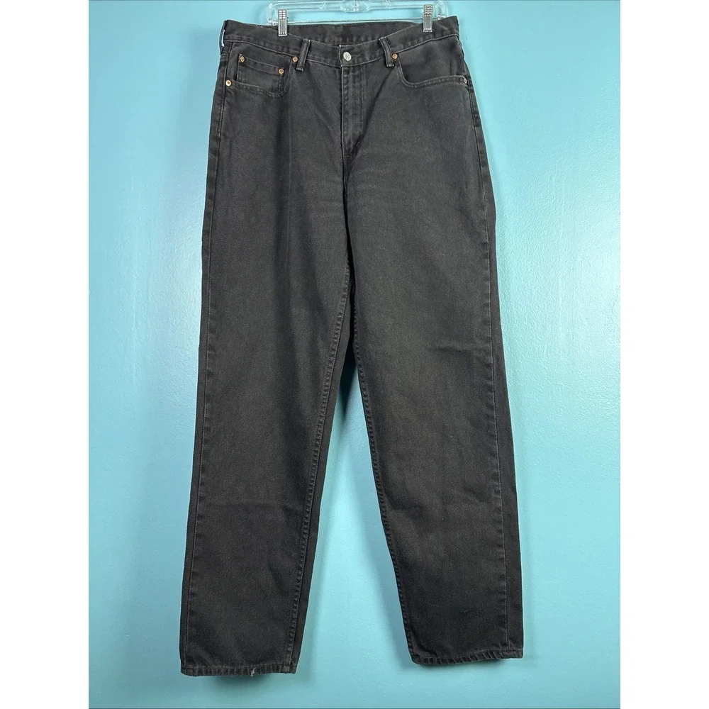 Levi's 560 Loose Fit Tapered Black Wash Denim Jeans USA Made 36x36